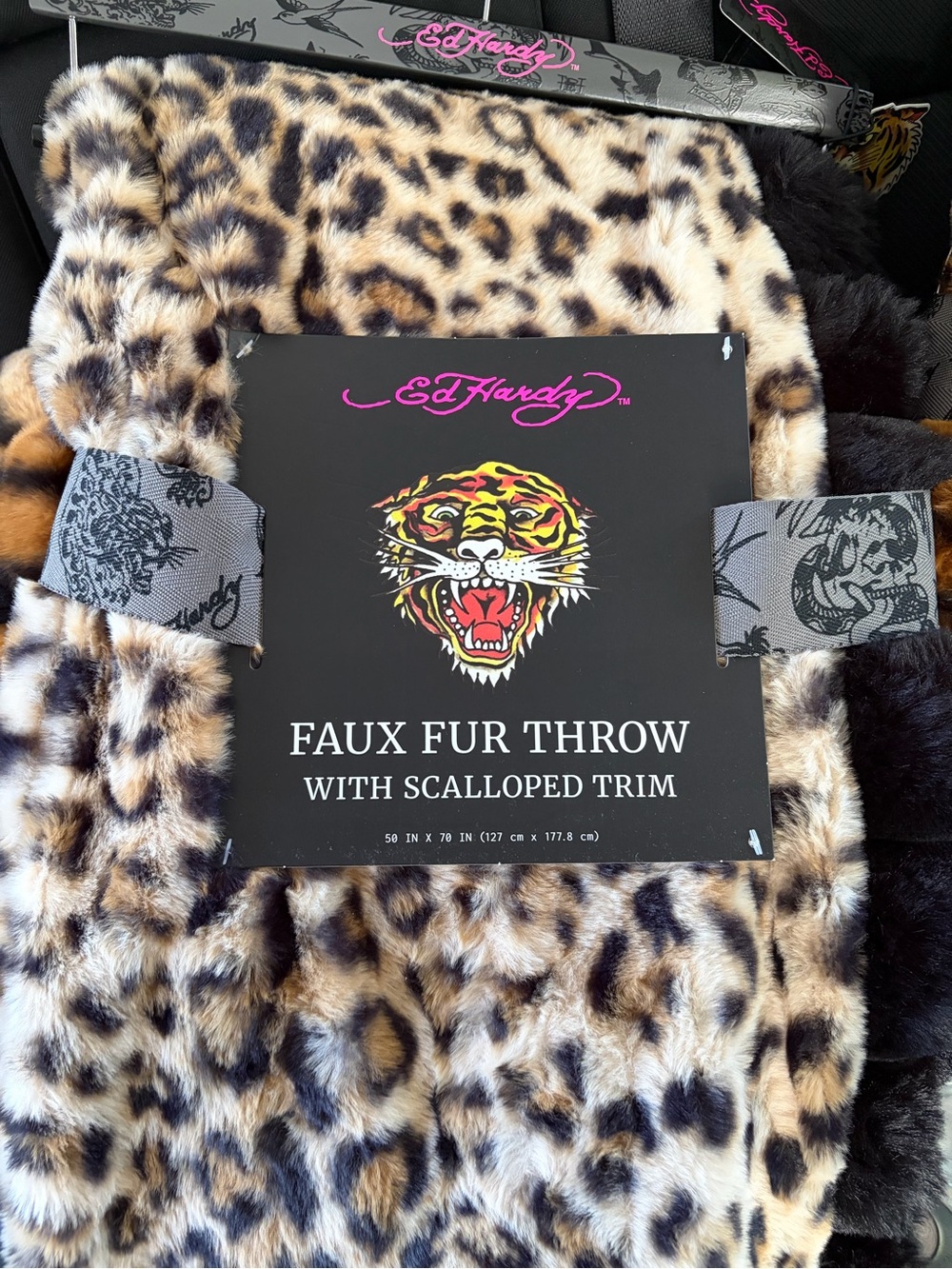 Ed Hardy Cheetah Faux Fur Throw